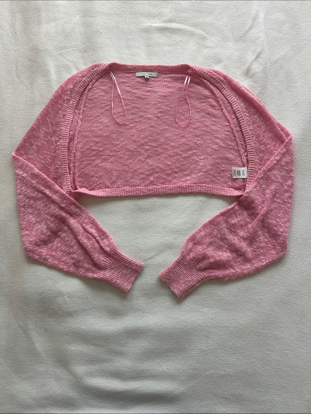 Love Tree Pink Cropped Bolero Cardigan
